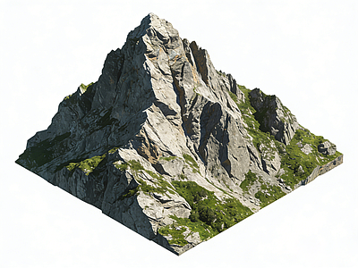 现代工业陡坡山体 AI渲染 山体 山 大山 地形