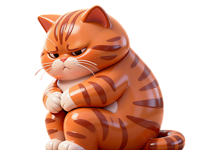 现代雕塑 猫雕塑 胖橘猫卡通IP 景观小品 街区潮流摆件
