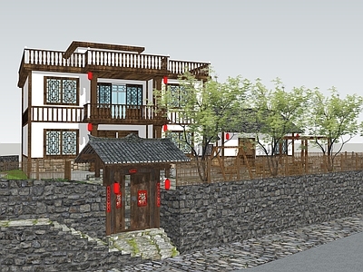 新中式中式风格建筑 乡村建筑改造 公共建筑改造 村委会改造 文化空间