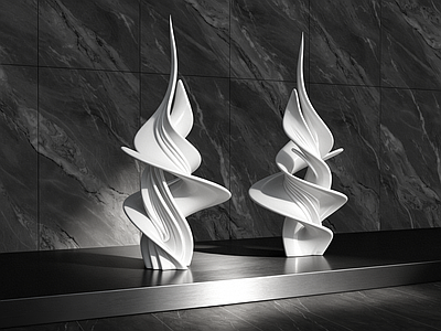 现代新中式雕塑 双龙元素抽象雕塑 流动艺术景观雕塑 抽象艺术景观雕塑 流线艺术雕塑 双龙出水主题雕塑