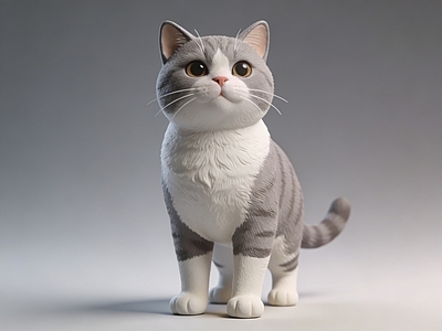 现代雕塑摆件 猫 雕塑 美陈 AIGC 动物雕塑