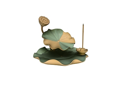 现代新中式雕塑摆件 莲花 雕塑 美陈 AIGC 摆件