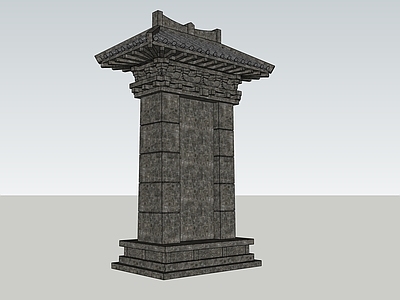 中式寺庙建筑 石碑