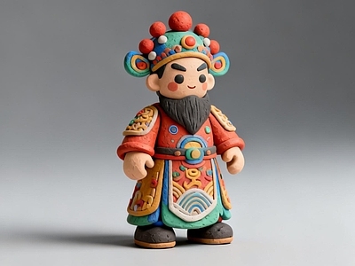 现代新中式雕塑 雕塑 非遗彩泥 美陈 AIGC 古人