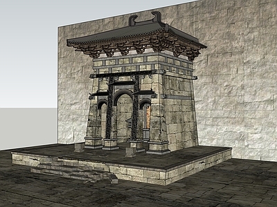 中式寺庙建筑 小庙