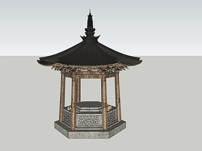 中式古建筑 亭子