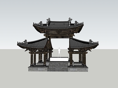 中式古建筑 亭子