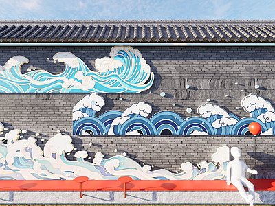 现代其他美陈 海浪元素 海浪 海浪景墙
