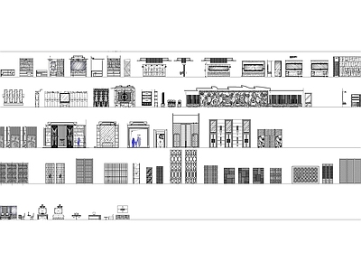 现代酒店家具 酒店常用立面图库 施工图