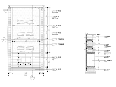 柜体节点 酒店点菜台家具 施工图