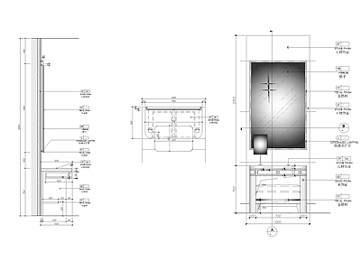 综合家具节点 酒店化妆台节点图 施工图