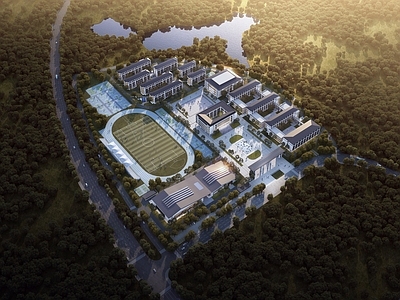 新中式学校外观