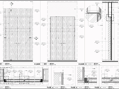 综合门节点 木门 双开门 平开门 入户大门 门节点 施工图