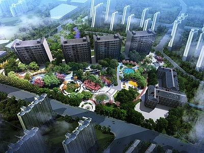 现代简约景观公园 社区公园 社区儿童公园 儿童公园 科技儿童公园