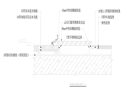 地毯节点 木地板与地毯节点 木地板地面节点图 地毯地面节点图 施工图