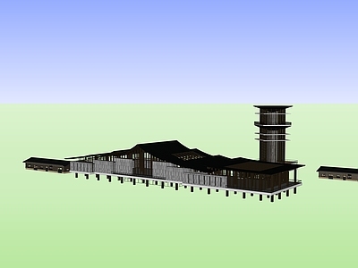 中式新中式其他公共建筑 唐风建筑 服务区 公共建筑 交通建筑