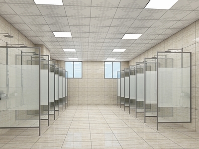 现代简约学生宿舍 公共淋浴间