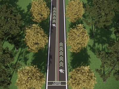 现代园路 公园跑道 道路画线 人行步道图案 消防登高面