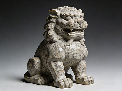 现代新中式雕塑 雕塑 石狮子 护院 美陈 AIGC