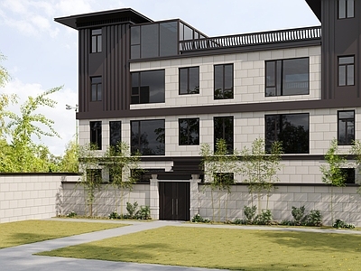 新中式联排别墅 别墅设计 郑州 加建改造 室内设计 庭院设计