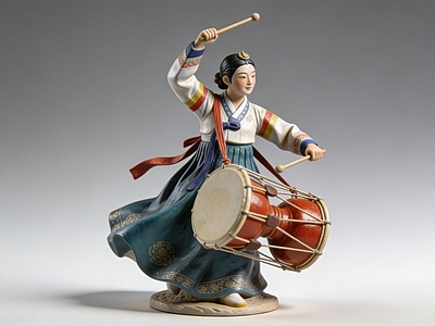 现代雕塑 朝鲜族 舞蹈 鼓舞 雕塑 美陈