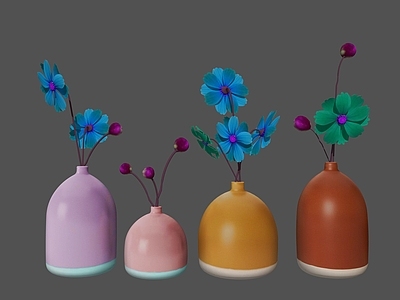 现代花艺 陶瓷花瓶 花