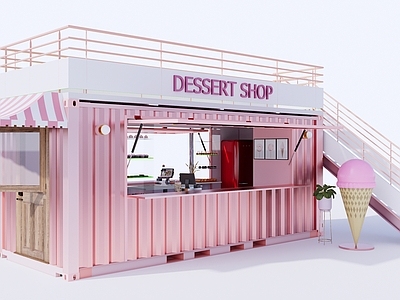 现代北欧甜品面包店 甜品店 面包店 蛋糕店 咖啡店 集装箱