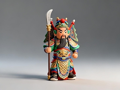 现代新中式雕塑 雕塑 非遗 彩泥 美陈 AIGC