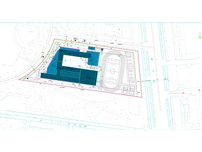 现代学校建筑 办公教学楼 风雨操场 报告厅 学校 施工图