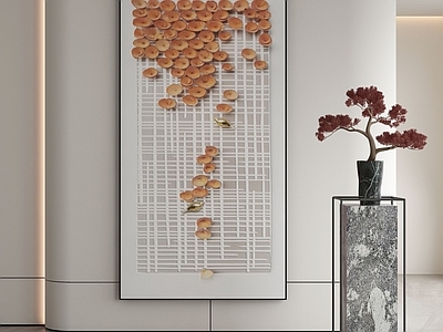 新中式玄关 侘寂挂画 油画