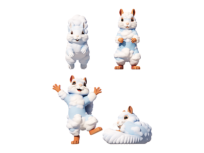 现代雕塑 云松鼠 松鼠雕塑 现代雕塑摆件