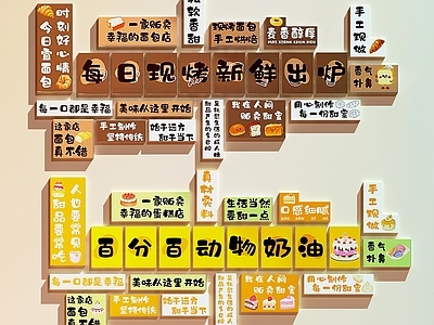 可爱风甜品面包店 面包店装饰画 蛋糕店装饰画