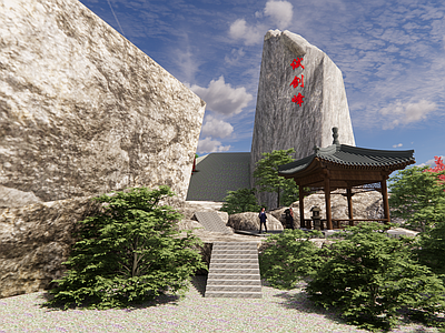 中式古建筑 宋代中式亭子 园林景观