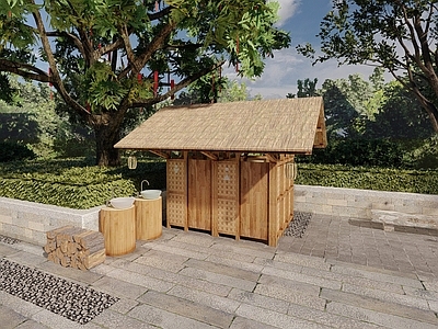 现代新中式其他景观小建筑 乡村驿站 卫生间 公厕 木屋 乡村公厕