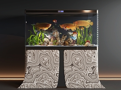 现代简约鱼缸 现代鱼缸 轻奢鱼缸 鱼缸柜 意式鱼缸