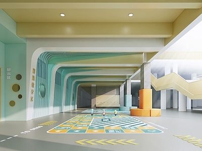 现代简约其他学校空间 连廊 架空层 小学 幼儿园 感统