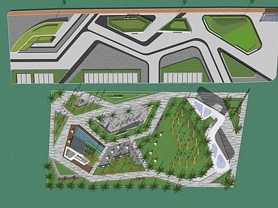 现代景观公园 折线公园景观