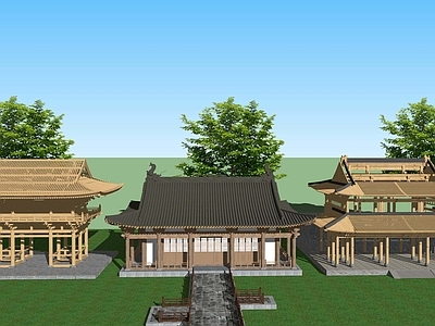 新中式中式古建筑 中式古建筑商业街