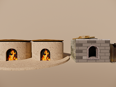 灶台 乡村柴火泥炉灶台