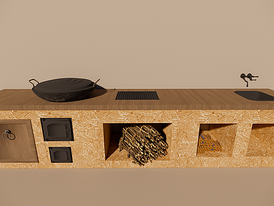 灶台 乡村柴火泥炉灶台