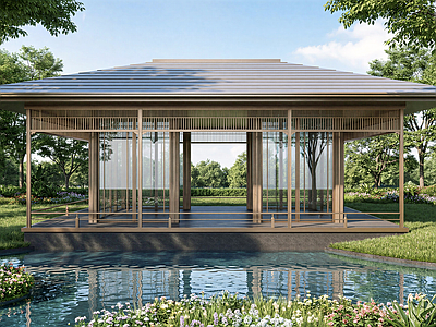现代新中式亭子 宋风景亭 公园景亭 居住区景亭 展示区景亭