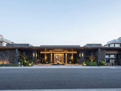 现代售楼处建筑 绿城示范区 海派示范区大门 下次示范区会所