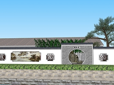 新中式中式庭院小品 城市社区休闲小院