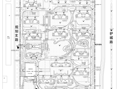 新中式住宅楼建筑 居住区住宅 新中式住宅 施工图