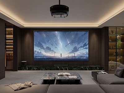 现代极简影音室 影音室 简约地下室 酒窖