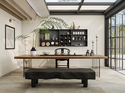 新中式茶室 茶室 中式茶室 阳光房