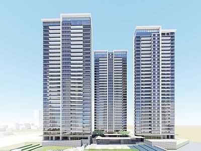现代高层住宅 宝力高层住宅 示范区 豪宅