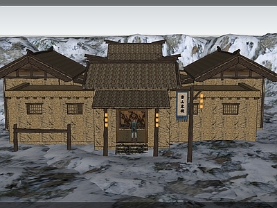 中式风格建筑 古代 客栈 建筑