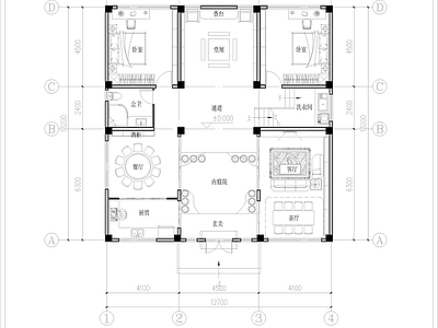 现代别墅建筑 三层豪华独栋别墅 别墅平面 占地面积172平 建筑面积416平 合院 自建房 施工图