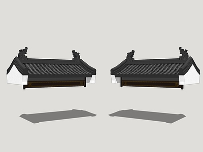 新中式屋檐 徽派砖雕门楼 屋檐屋脊 传统建筑屋面 入户门面